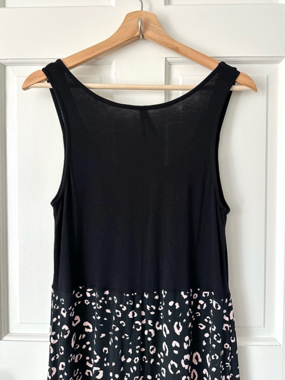 Seraphine Maternity Black Tank Maxi Dress Tan Leopard Print Nursing Size 6 - Picture 4 of 10